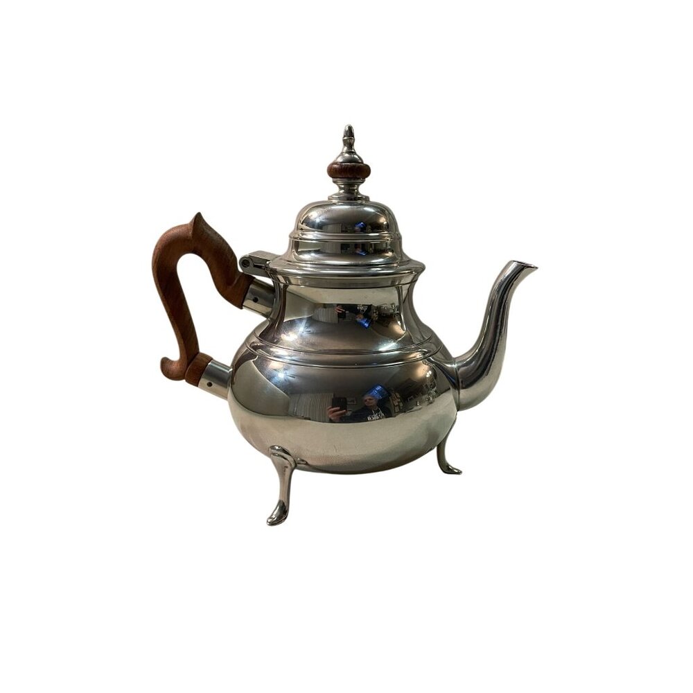 Vintage Williamsbury Stieff Pewter Teapot, Creamer and Sugar Bowl Used - Picture 4 of 16